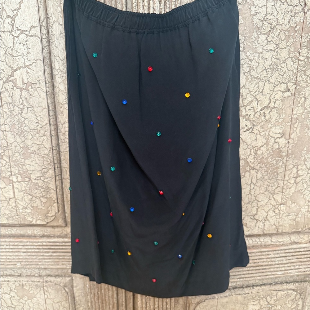 Sunny Leigh Black A-Line Embellished Skirt